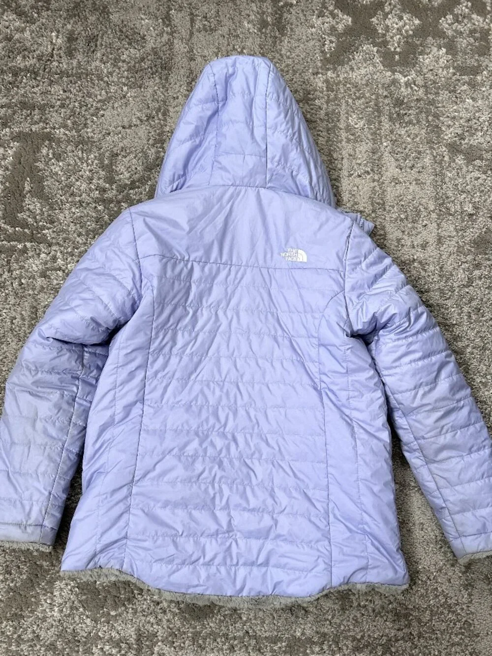 The North Face Girls Gray and Purple Jacket Mossbud Swirl Parka L 14/16